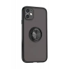 Apple iPhone 11 Kılıf Montreal Yüzüklü Silikon Kapak - Siyah