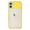 Apple iPhone 11 Kılıf Palm Buzlu Kamera Sürgülü Silikon - Sarı