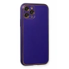 Apple iPhone 11 Pro Kılıf Coco Deri Silikon Kapak - Mor