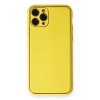 Apple iPhone 11 Pro Kılıf Coco Deri Silikon Kapak - Sarı