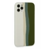 Apple iPhone 11 Pro Kılıf Ebruli Lansman Silikon - Beyaz-Yeşil