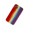 Apple iPhone 11 Pro Kılıf Ebruli Lansman Silikon - Kırmızı-Mor