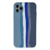 Apple iPhone 11 Pro Kılıf Ebruli Lansman Silikon - Mavi-Gri