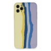 Apple iPhone 11 Pro Kılıf Ebruli Lansman Silikon - Sarı-Lila