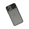 Apple iPhone 11 Pro Kılıf Palm Buzlu Kamera Sürgülü Silikon - Siyah