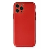 Apple iPhone 11 Pro Max Kılıf Coco Deri Silikon Kapak - Kırmızı