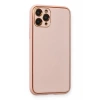 Apple iPhone 11 Pro Max Kılıf Coco Deri Silikon Kapak - Pembe
