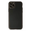 Apple iPhone 11 Pro Max Kılıf Coco Deri Silikon Kapak - Siyah