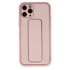 Apple iPhone 11 Pro Max Kılıf Coco Deri Standlı Kapak - Pembe