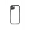 Apple iPhone 11 Pro Max Kılıf Lensli Silikon - Gümüş