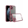 Apple iPhone 11 Pro Max Kılıf Miami Şeffaf Silikon - Fuşya