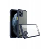 Apple iPhone 11 Pro Max Kılıf Miami Şeffaf Silikon - Lacivert
