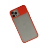 Apple iPhone 11 Pro Max Kılıf Palm Buzlu Kamera Sürgülü Silikon - Kırmızı