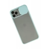 Apple iPhone 11 Pro Max Kılıf Palm Buzlu Kamera Sürgülü Silikon - Turkuaz