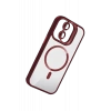 Apple iPhone 11 Remim Lensli Magsafe Standlı Kapak - Bordo