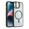 Apple iPhone 11 Remim Lensli Magsafe Standlı Kapak - Koyu Yeşil