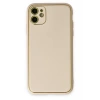 Apple iPhone 12 Kılıf Coco Deri Silikon Kapak - Gold