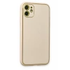 Apple iPhone 12 Kılıf Coco Deri Silikon Kapak - Gold