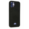 Apple iPhone 12 Kılıf Kelvin Kartvizitli Silikon - Siyah