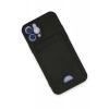 Apple iPhone 12 Kılıf Kelvin Kartvizitli Silikon - Siyah