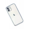 Apple iPhone 12 Kılıf Lensli Silikon - Açık Mavi