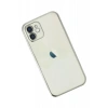 Apple iPhone 12 Kılıf Lensli Silikon - Gümüş