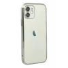 Apple iPhone 12 Kılıf Lensli Silikon - Gümüş