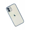 Apple iPhone 12 Kılıf Lensli Silikon - Lacivert