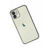 Apple iPhone 12 Kılıf Lensli Silikon - Siyah