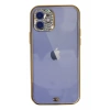Apple iPhone 12 Kılıf Liva Taşlı Silikon - Mor