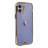 Apple iPhone 12 Kılıf Liva Taşlı Silikon - Mor