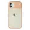 Apple iPhone 12 Kılıf Palm Buzlu Kamera Sürgülü Silikon - Pembe