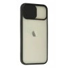 Apple iPhone 12 Kılıf Palm Buzlu Kamera Sürgülü Silikon - Siyah