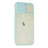 Apple iPhone 12 Kılıf Palm Buzlu Kamera Sürgülü Silikon - Turkuaz