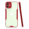 Apple iPhone 12 Kılıf Platin Silikon - Kırmızı