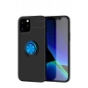 Apple iPhone 12 Kılıf Range Yüzüklü Silikon - Siyah-Mavi