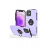 Apple iPhone 12 Mini Kılıf Elit Yüzüklü Kapak - Mor
