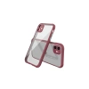 Apple iPhone 12 Mini Kılıf Miami Şeffaf Silikon - Fuşya