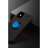 Apple iPhone 12 Mini Kılıf Range Yüzüklü Silikon - Siyah-Mavi