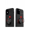 Apple iPhone 12 Mini Kılıf Range Yüzüklü Silikon - Siyah-Mavi