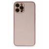 Apple iPhone 12 Pro Kılıf Coco Deri Silikon Kapak - Pudra