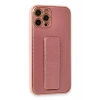 Apple iPhone 12 Pro Kılıf Coco Karbon Standlı Kapak - Pembe