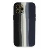 Apple iPhone 12 Pro Kılıf Ebruli Lansman Silikon - Siyah-Lacivert