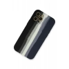 Apple iPhone 12 Pro Kılıf Ebruli Lansman Silikon - Siyah-Lacivert