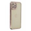 Apple iPhone 12 Pro Kılıf Joke Taşlı Silikon - Pembe