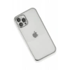 Apple iPhone 12 Pro Kılıf Lensli Silikon - Gümüş