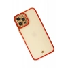 Apple iPhone 12 Pro Kılıf Liva Lens Silikon - Kırmızı