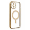 Apple iPhone 12 Pro Kılıf Magneticsafe Lazer Silikon - Gold