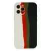 Apple iPhone 12 Pro Max Kılıf Ebruli Lansman Silikon - Beyaz-Siyah