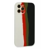 Apple iPhone 12 Pro Max Kılıf Ebruli Lansman Silikon - Beyaz-Siyah